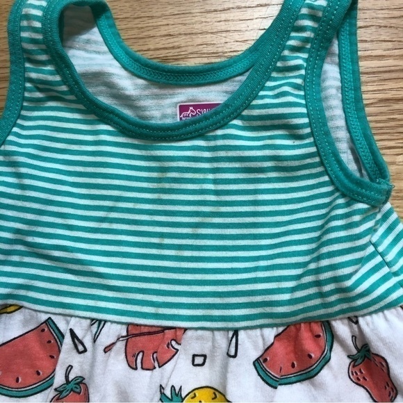 2T Girls Dress Bundle Denim Leopard Print Pineapple Watermelon Striped Pink - Picture 5 of 9